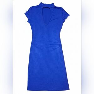 Revamped Blue Ribbed Dress